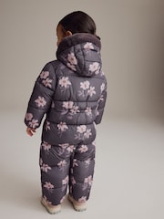 Purple Floral Shower Resistant Printed Snowsuit (3mths-7yrs) - Image 2 of 7