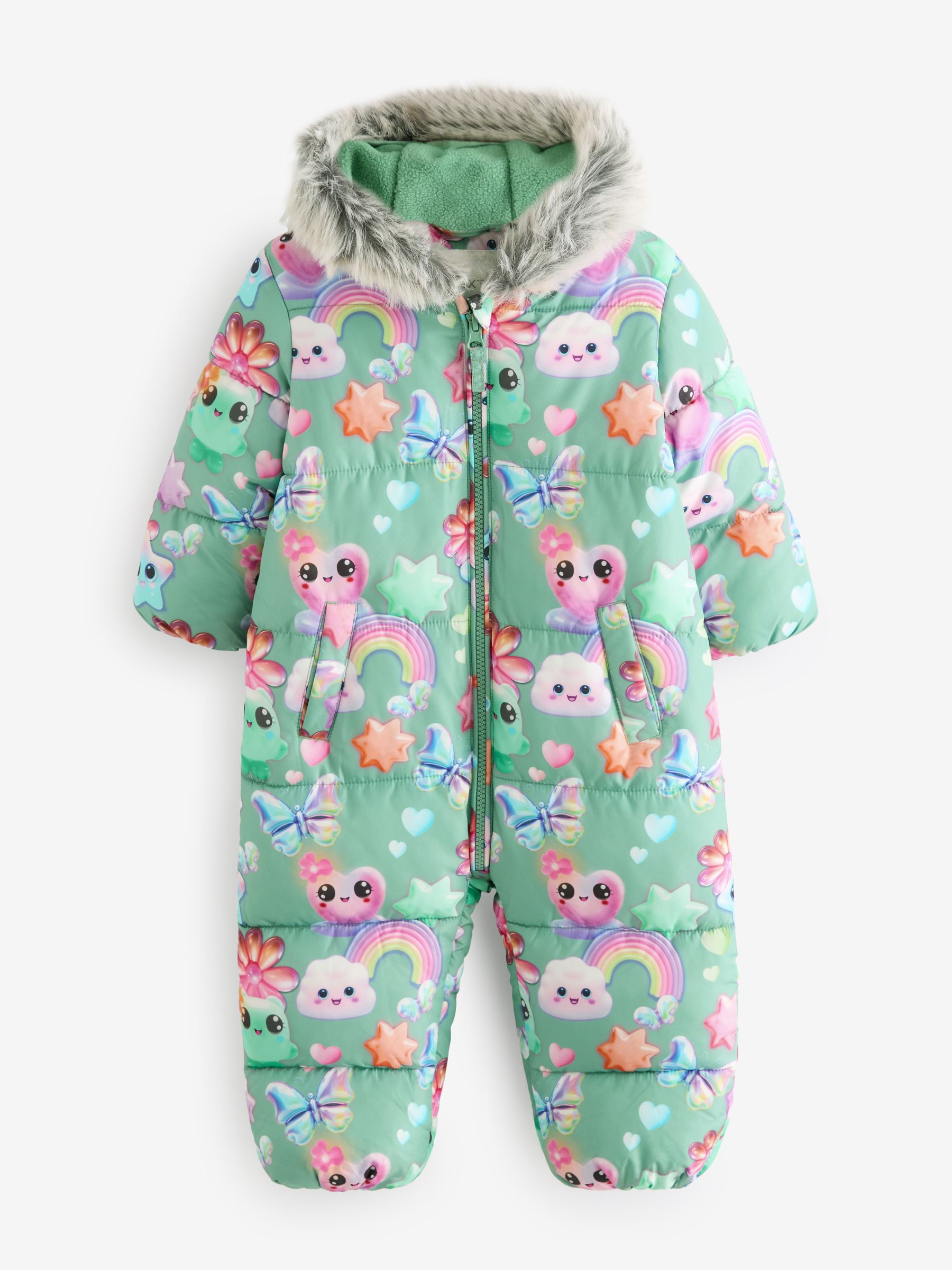 Green Character Shower Resistant Printed Snowsuit 3mths 7yrs