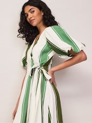Ro&Zo Petite Stripe Linen Wrap Dress - Imagen 2 de 5