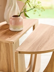 Natural Craft Wood Effect Side Table - Image 2 of 5