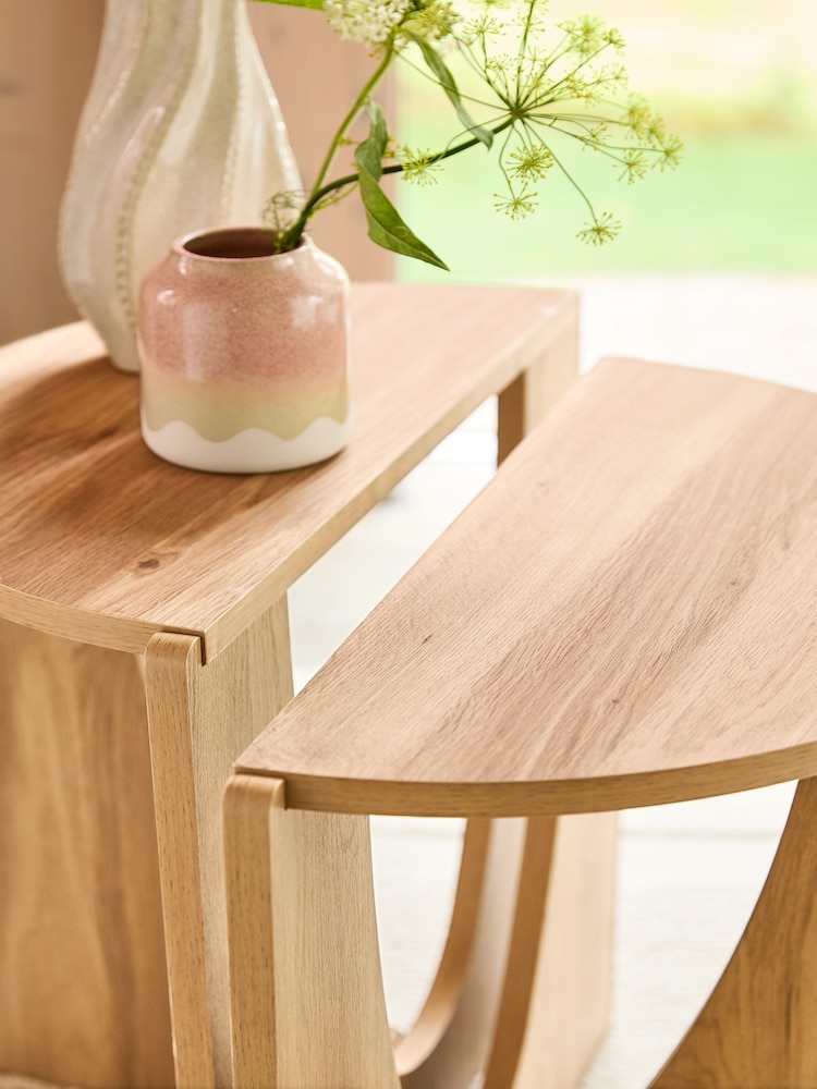 Natural Craft Wood Effect Side Table - Image 2 of 5
