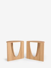 Natural Craft Wood Effect Side Table - Image 5 of 5
