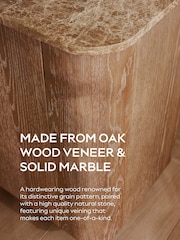 Natural N. Premium Aviano Oak and Oak Veneer Marble Console Table - Image 10 of 10