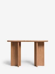 Natural N. Premium Aviano Oak and Oak Veneer Marble Console Table - Image 5 of 8