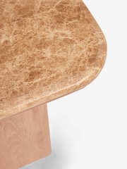 Natural N. Premium Aviano Oak and Oak Veneer Marble Console Table - Image 9 of 10