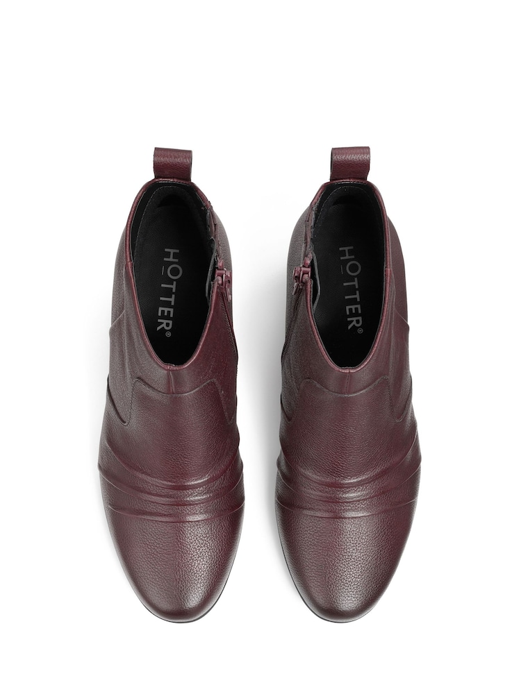 Hotter Red Aubrey Zip Fastening Regular Fit Boots - Image 4 of 4