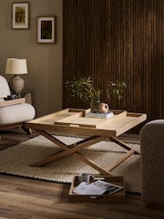 Natural Butler Oak Tray Coffee Table - Image 2 of 11