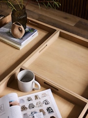 Natural Butler Oak Tray Coffee Table - Image 4 of 11