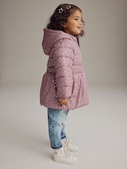 Pink Shower Resistant Foil Skirted Coat (6mths-7yrs) - Image 4 of 12