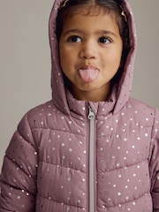 Pink Shower Resistant Foil Skirted Coat (6mths-7yrs) - Image 6 of 12
