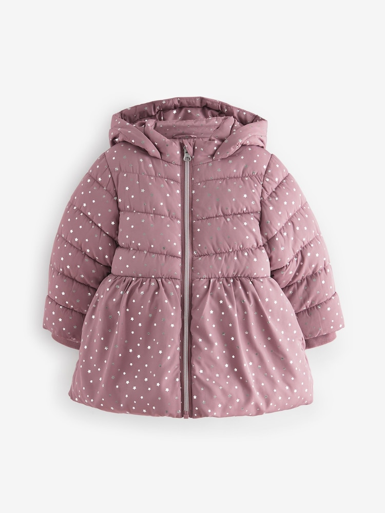 Pink Shower Resistant Foil Skirted Coat (6mths-7yrs) - Image 7 of 12