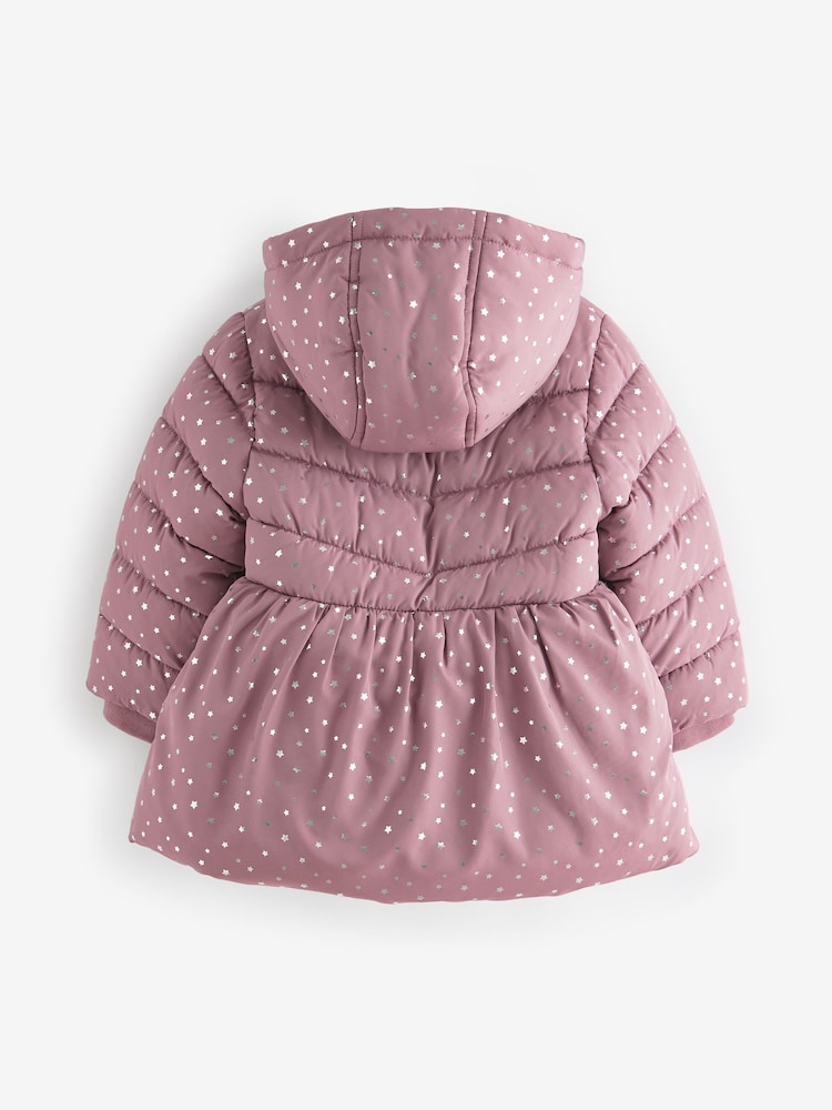 Pink Shower Resistant Foil Skirted Coat (6mths-7yrs) - Image 8 of 12