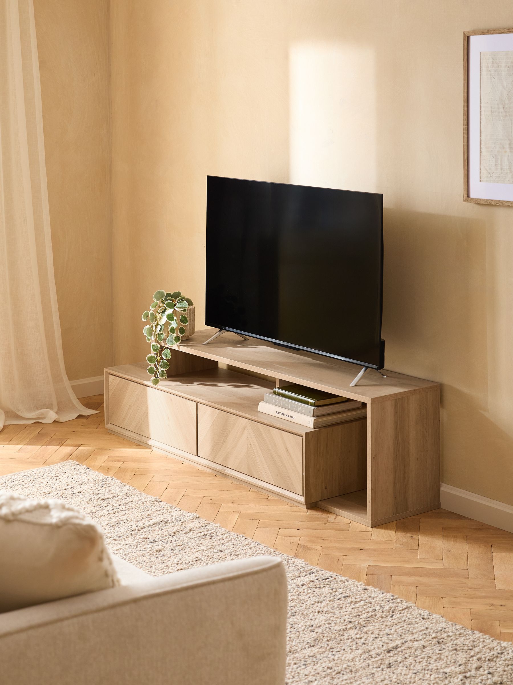 Light oak effect tv unit discount