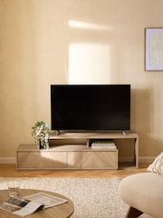 Light Natural Hayford Oak Effect TV Unit - Image 4 of 11