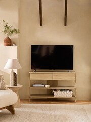 Natural Craft Oak Effect TV Unit - Image 4 of 11
