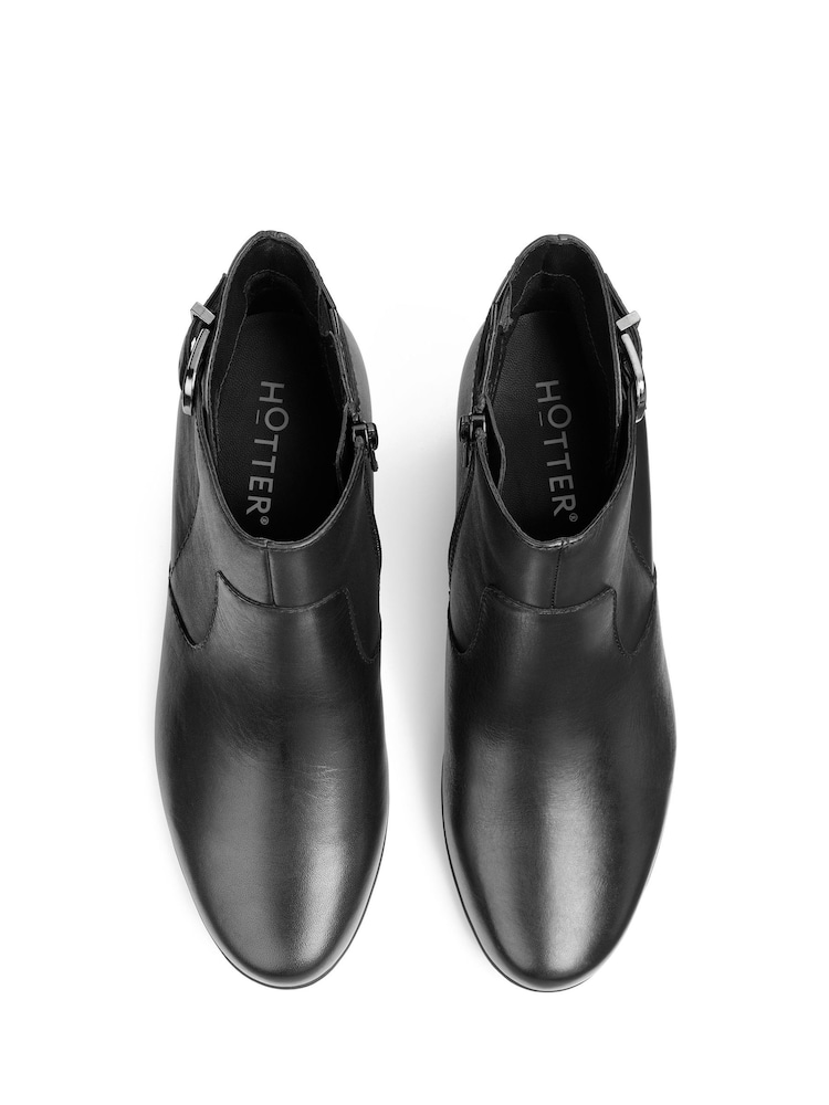 Hotter Black Regular Fit Addison Zip Fastening Boots - Image 4 of 4