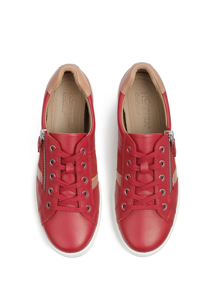 Hotter Red Standard Fit Chase II Lace up / Zip Trainers - Image 3 of 4