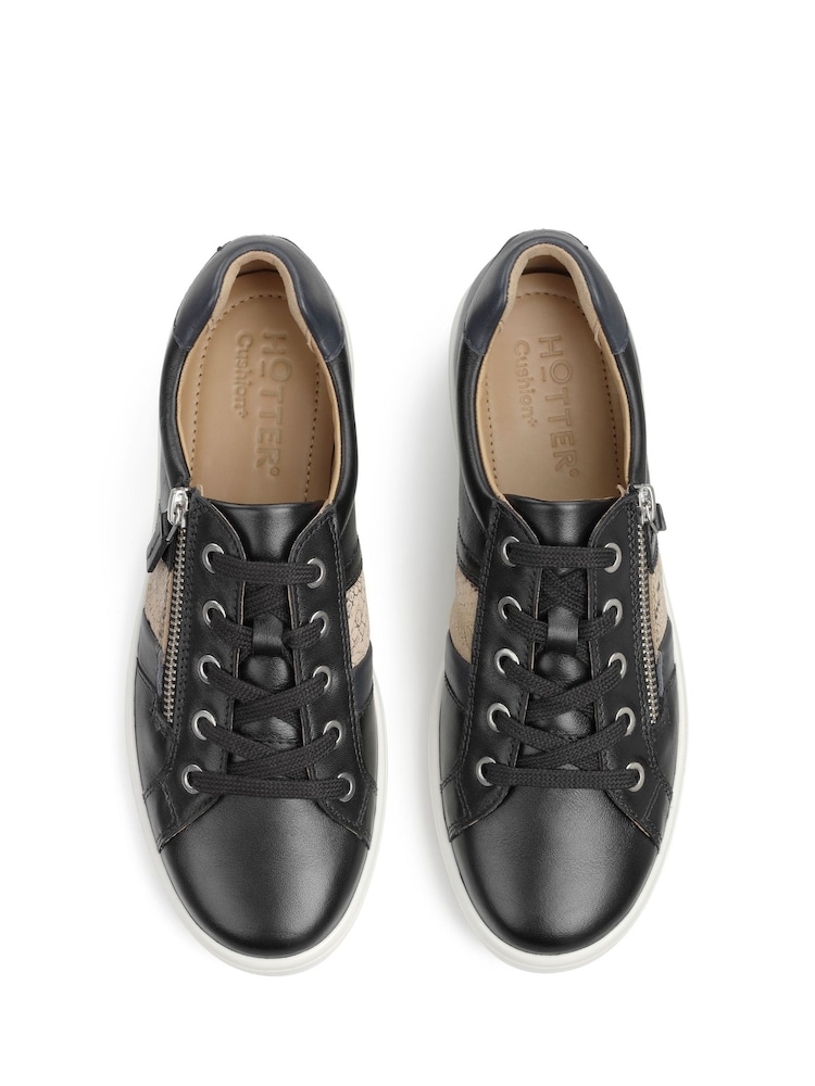 Hotter Black Standard Fit Chase II Lace up / Zip Trainers - Image 4 of 4