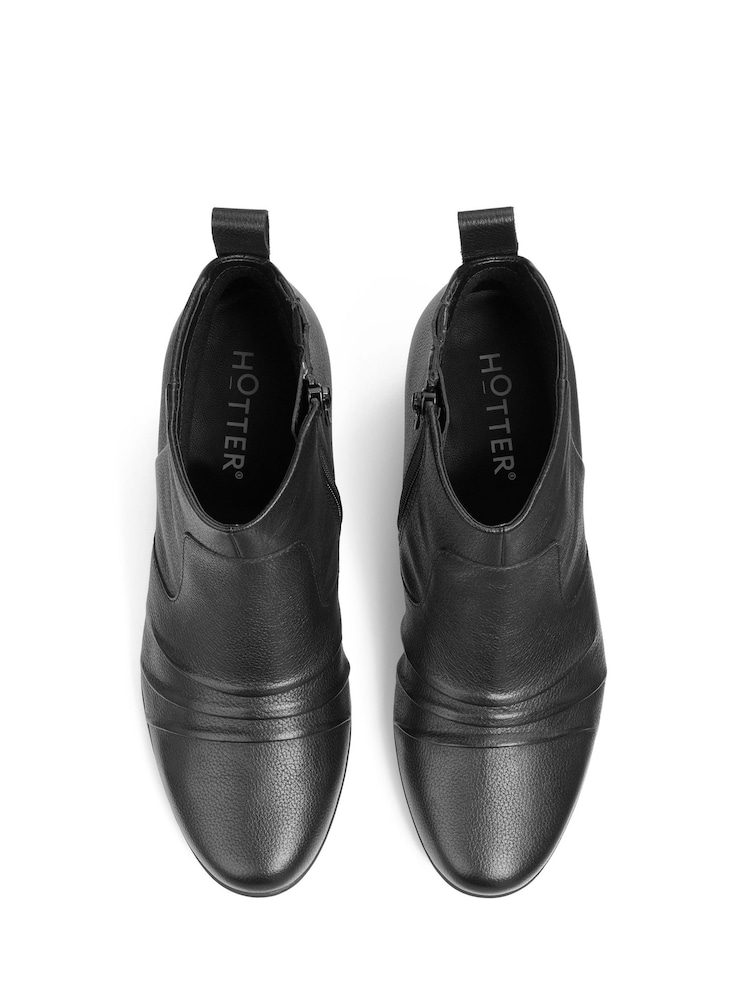 Hotter Black Aubrey Zip Fastening Regular Fit Boots - Image 4 of 4