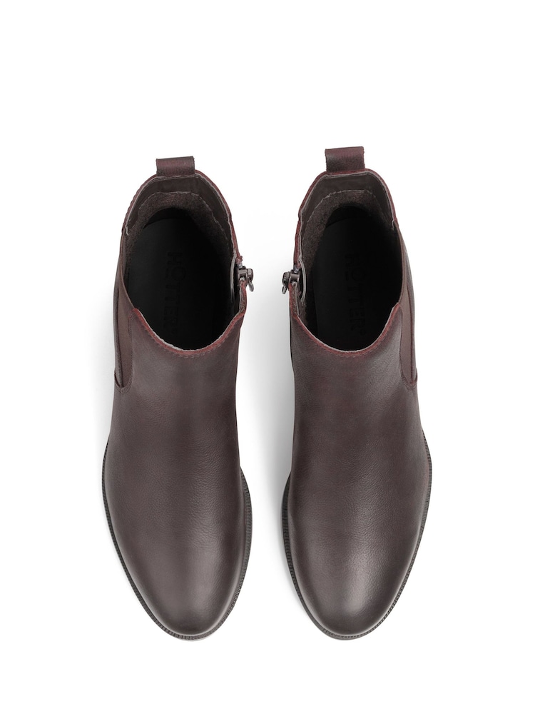 Hotter Red Aldina Zip Fastening Regular Fit Boots - Image 4 of 4