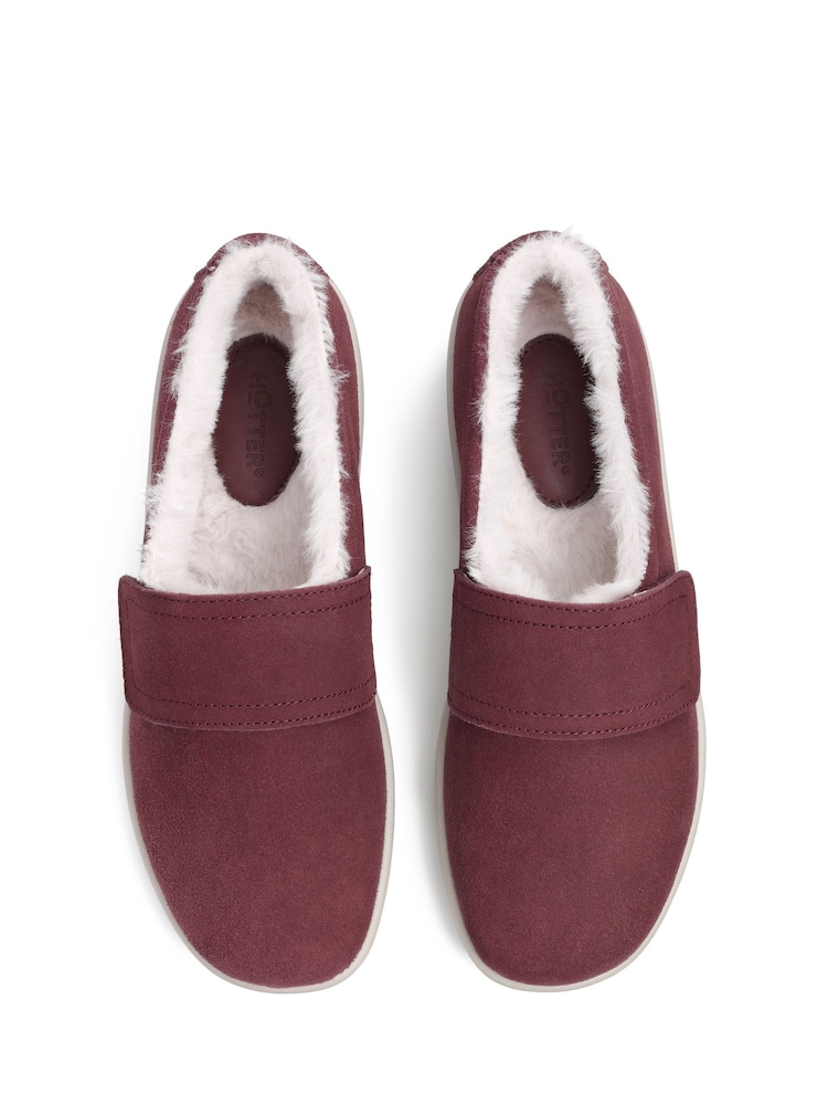 Hotter Red Regular Fit Toasty Touch Fastening Slippers - Image 4 of 4