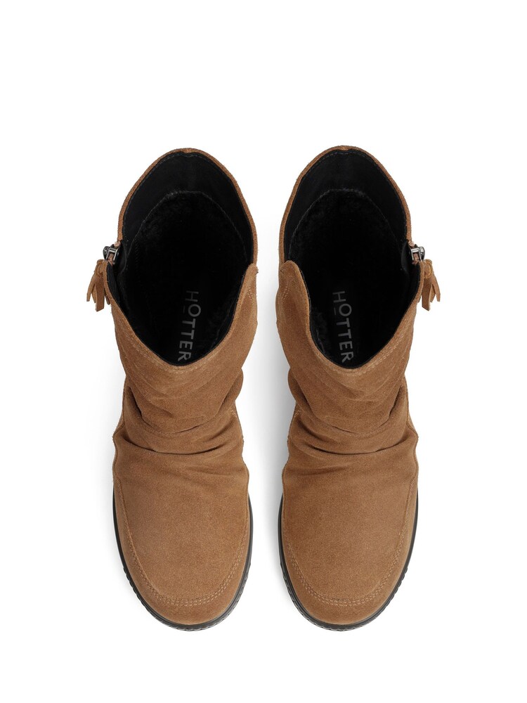 Hotter Brown Regular Fit Pixie III Zip Fastening Boots - Image 3 of 3
