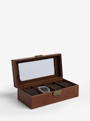 4 Piece Tan Brown Faux Leather Watch Box - Image 5 of 7