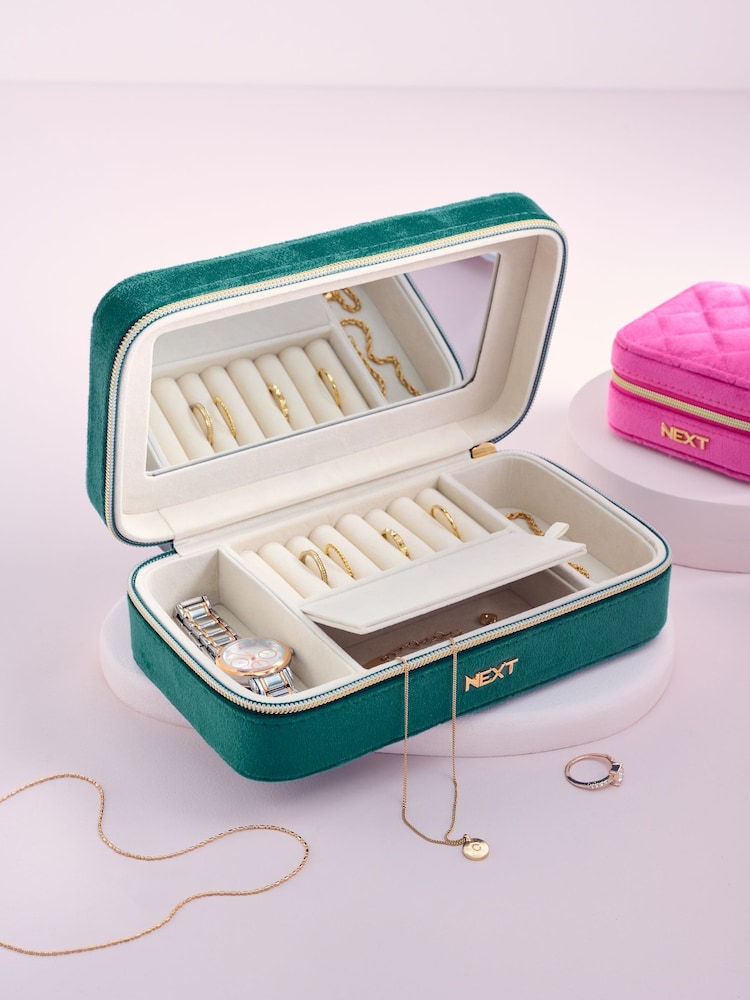 Velour Travel Jewellery Box - Image 1 of 7