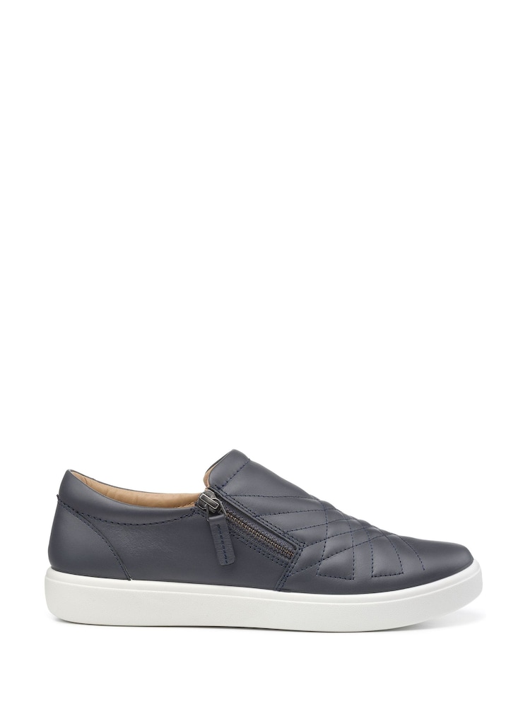 Hotter Blue Regular Fit Poppy Slip-On Zip Shoes - Image 1 of 4