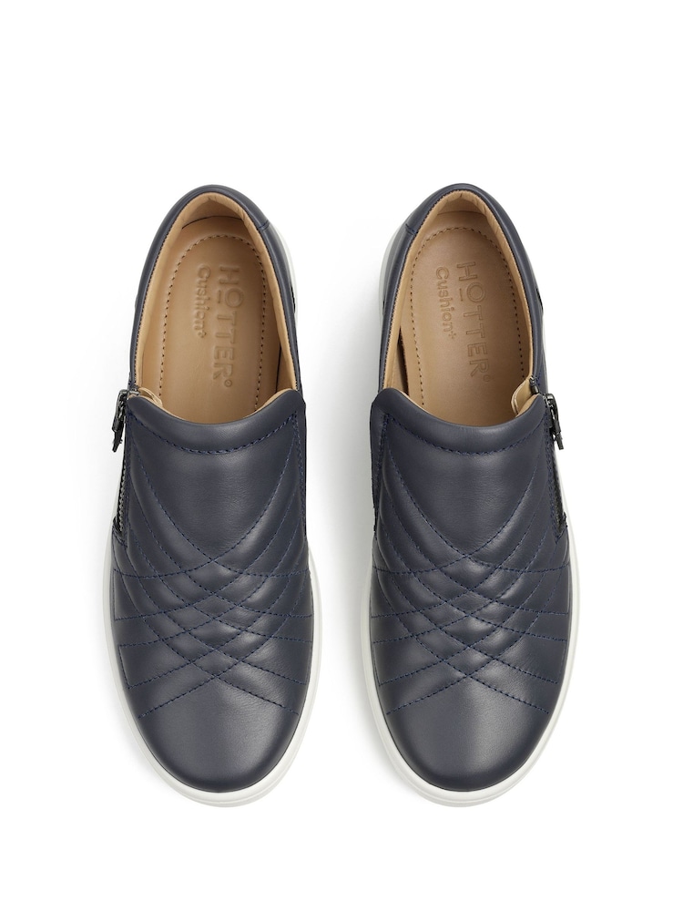 Hotter Blue Regular Fit Poppy Slip-On Zip Shoes - Image 4 of 4