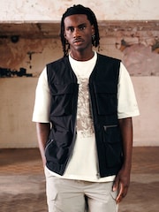 Black EDIT Multi Pocket Gilet - Image 1 of 10