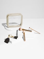 Gold Makeup Brush and Sponge Set with Nude Makeup Bag - Image 1 of 4