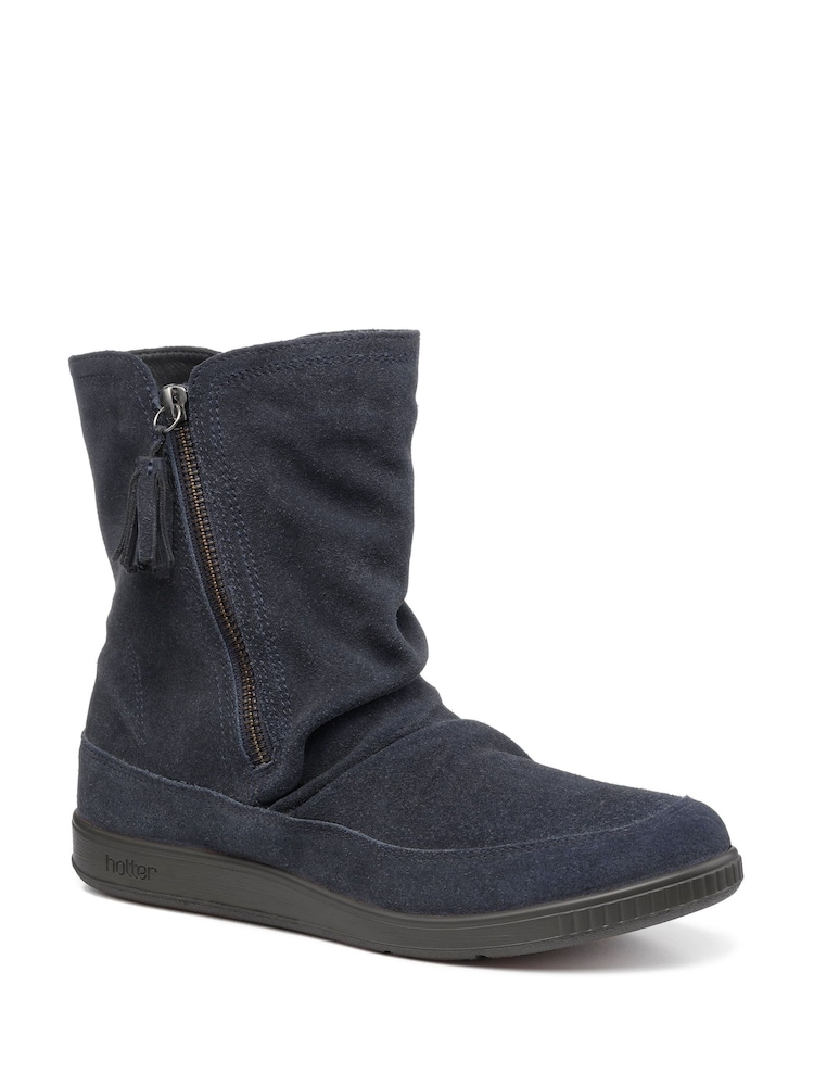 Hotter Blue Regular Fit Pixie III Zip Fastening Boots - Image 2 of 4