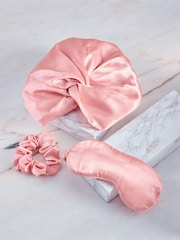 Satin Eye Mask, Sleep Turban And Scrunchie Gift Set - Image 1 of 3