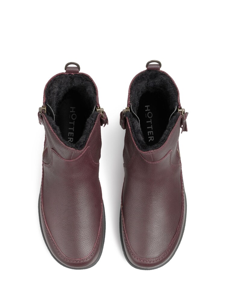 Hotter Red Vail Zip Fastening Wide Fit Boots - Image 4 of 4