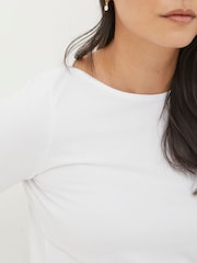 FatFace Bree White Long Sleeve T-Shirt - Image 3 of 4