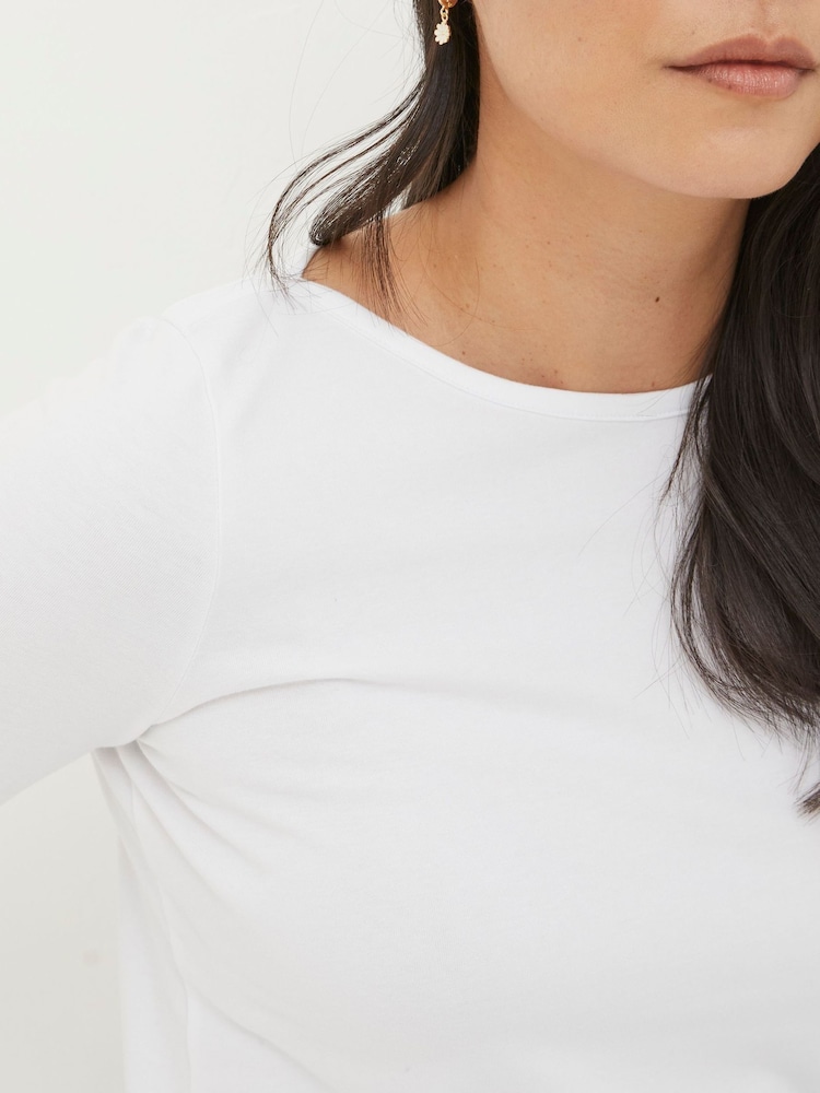 FatFace Bree White Long Sleeve T-Shirt - Image 3 of 4
