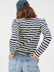FatFace Blue Carly Stripe Top - Image 2 of 5