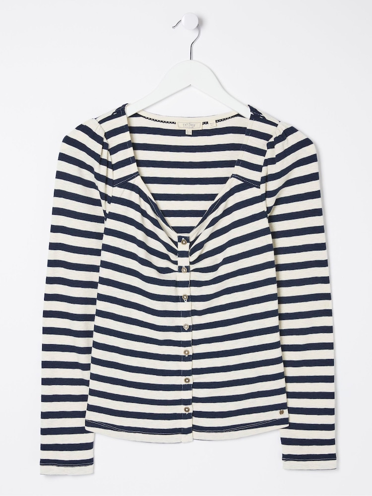 FatFace Blue Carly Stripe Top - Image 5 of 5 FatFace Blue Carly Stripe Top - Image 5 of 5