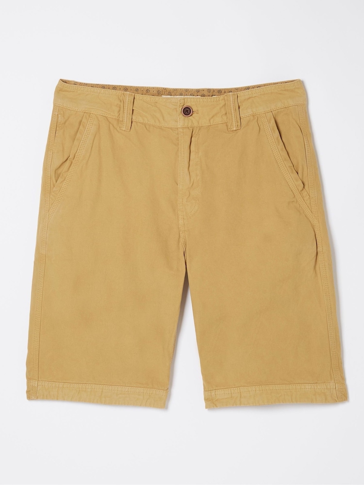 FatFace Cove Yellow Flat Front Shorts - Image 4 of 4