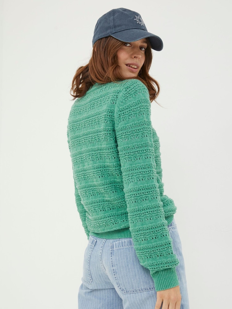 FatFace Green Crew Jumper - Image 2 of 5