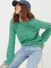 FatFace Green Crew Jumper - Image 3 of 5