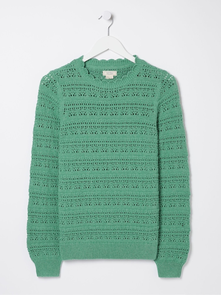 FatFace Green Crew Jumper - Image 5 of 5