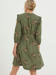 FatFace Green Embroidered Shirt Dress - Image 2 of 5
