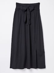 FatFace Sascha Black Midi Skirt With Linen - Image 5 of 5
