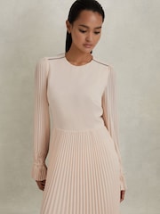 Плиссированное платье миди с поясом Reiss Priya - Изображение 1 из 6