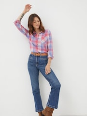 FatFace Blue Olivia Check Shirt - Image 3 of 5