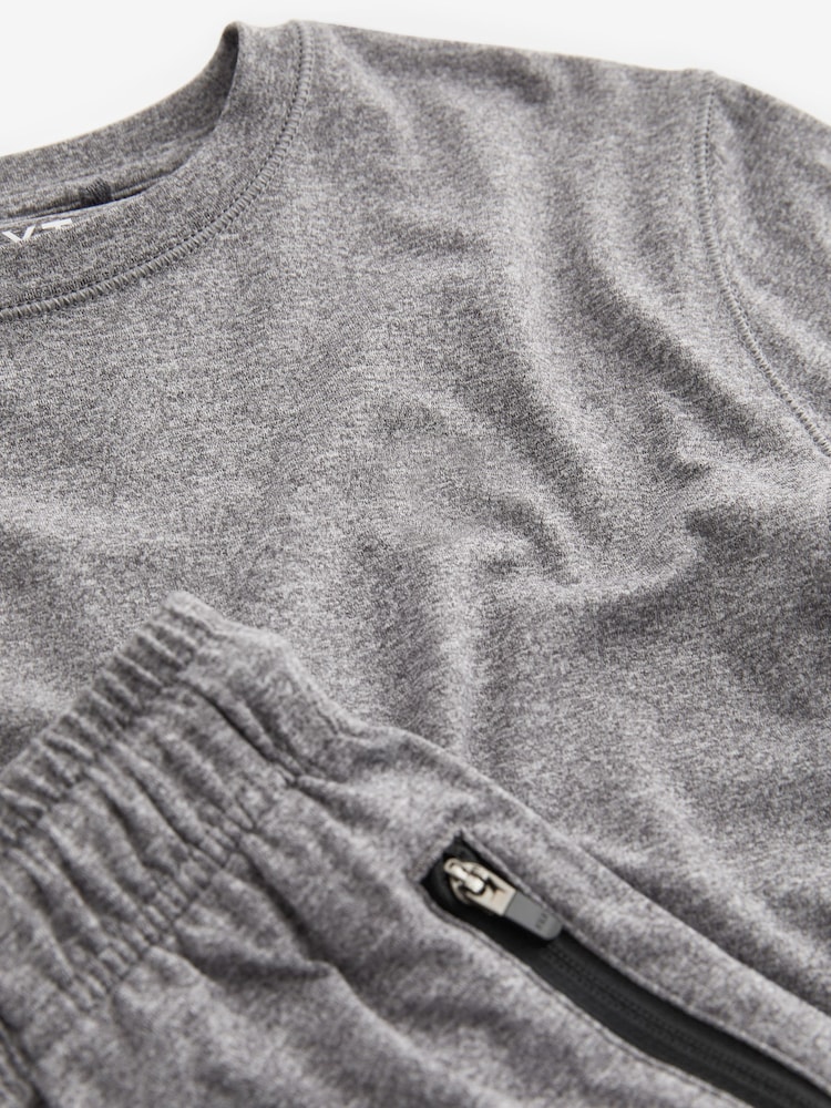 Grey Sports T-Shirt and Shorts Set (3-16yrs) - Image 3 of 3