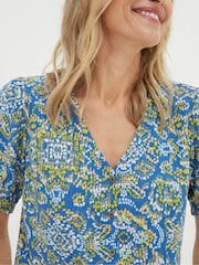 FatFace Blue Savannah Aztec Texture Blouse - Image 4 of 5