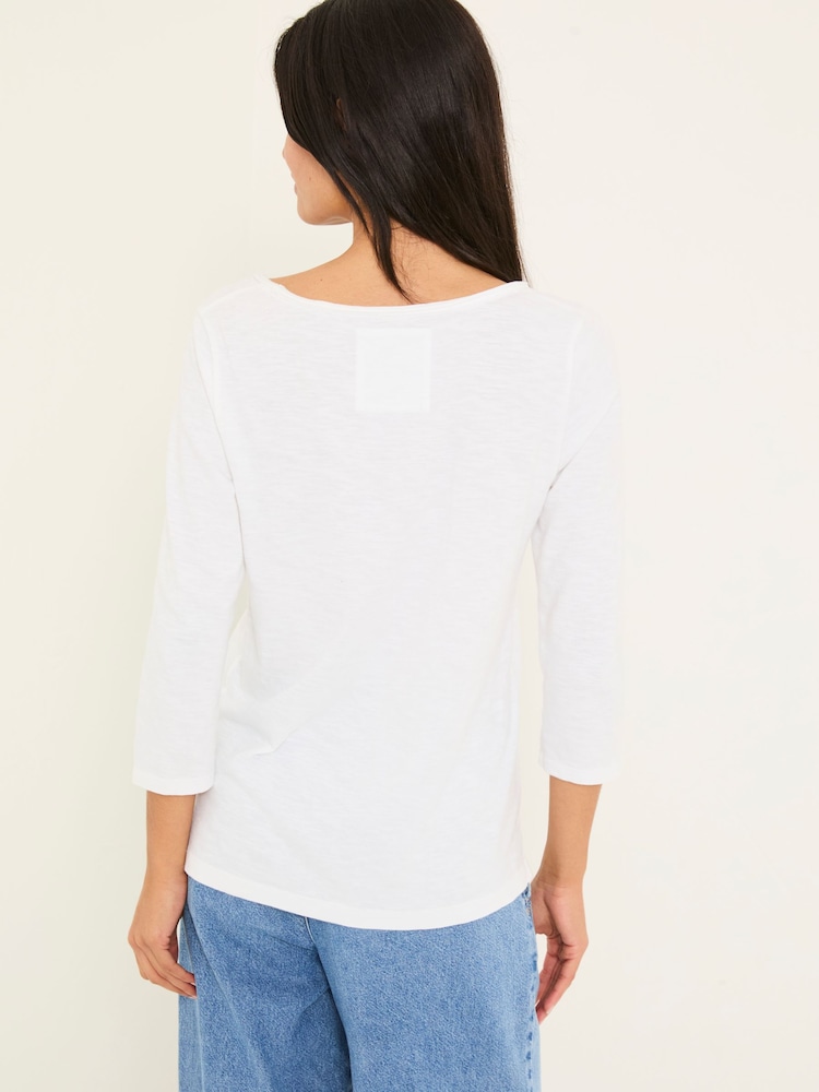 Blanco - FatFace 100% Cotton T-Shirt - Imagen 2 de 6 Blanco - FatFace 100% Cotton T-Shirt - Imagen 2 de 6